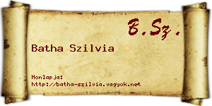 Batha Szilvia névjegykártya