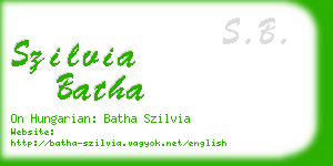 szilvia batha business card